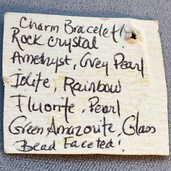 Gold double links bracelet with semi precious beads handmade - Picture 13 of 16